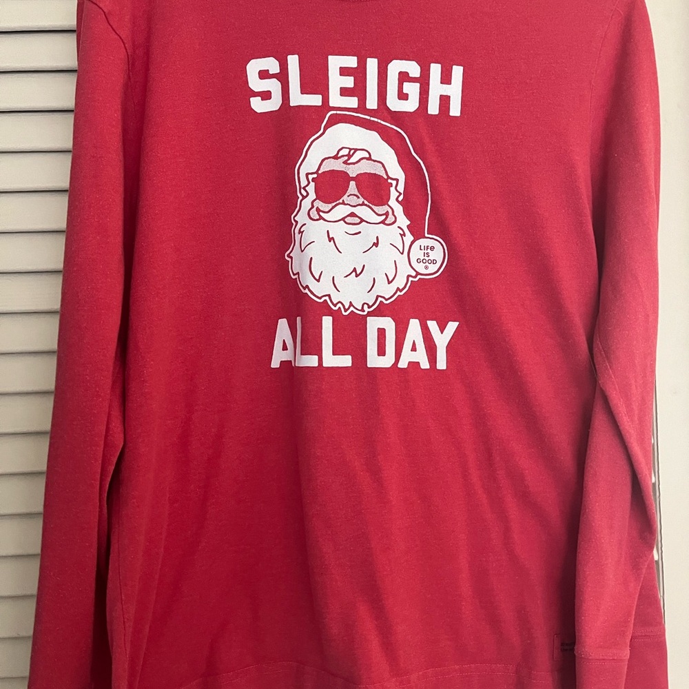 Life Is Good Red Santa Graphic Tee